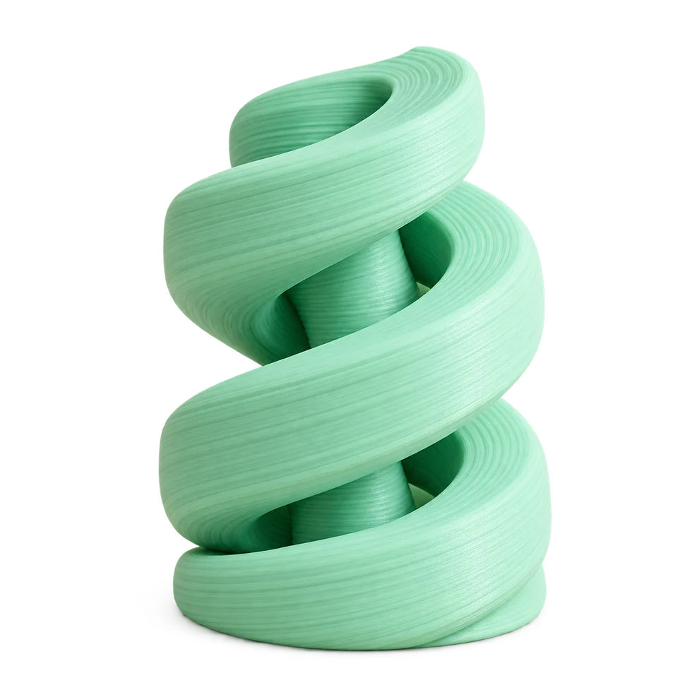 Mint green 3D-printed spiral fidget